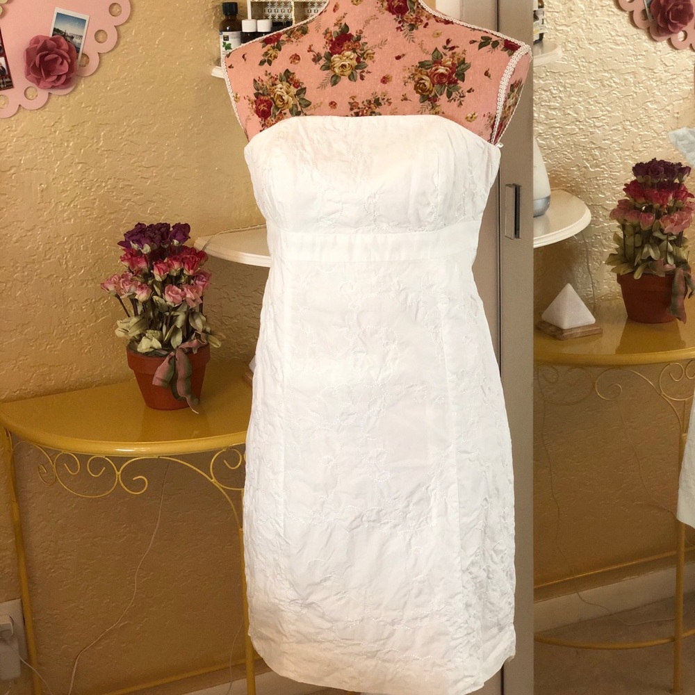 Lily Pulitzer white strapless dress